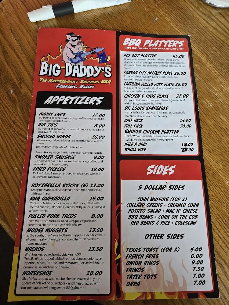 Big Daddy's BBQ & Banquet Hall Menu image 4
